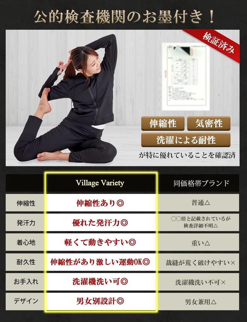 Village Variety Sauna Washable Diet Suit with Sauna Top and Bottom Set Pro Size Men's Suit, Belt, (Black (Men's), L)
