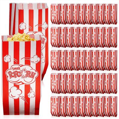 50/100 piezas Bolsas de Papel para Palomitas de Maíz Bolsa de Almacenamiento para Snacks Galletas Golosinas Vaso para Llevar Palomitas de Maíz al Aire Libre Contenedores de Palomitas de Maíz a Granel Favor de Fiesta