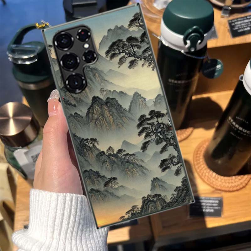 Chinese Style Ink Painting Art Cases Phone Case for Samsung Galaxy S26 Ultra S25 Edge S24 S23 FE S21 Plus S20 S22 S10 Cover TPU