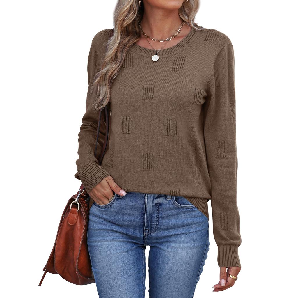 Women Fashion Pullover Sweater R-Neck Long Sleeve Shirts Blouse Knit Casual Cozy Clouds Top