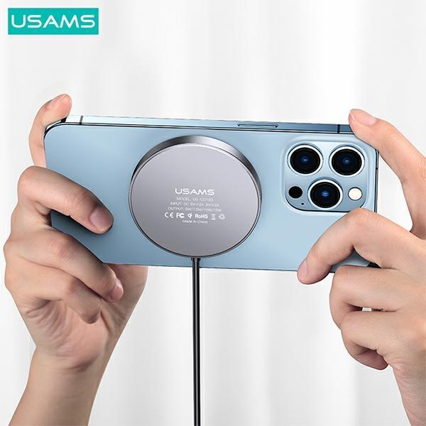 Usams Ład. Indukcyjna Us-Cd183 Magnetic15W Aluminium Czarny/Black Cd183Cdx01