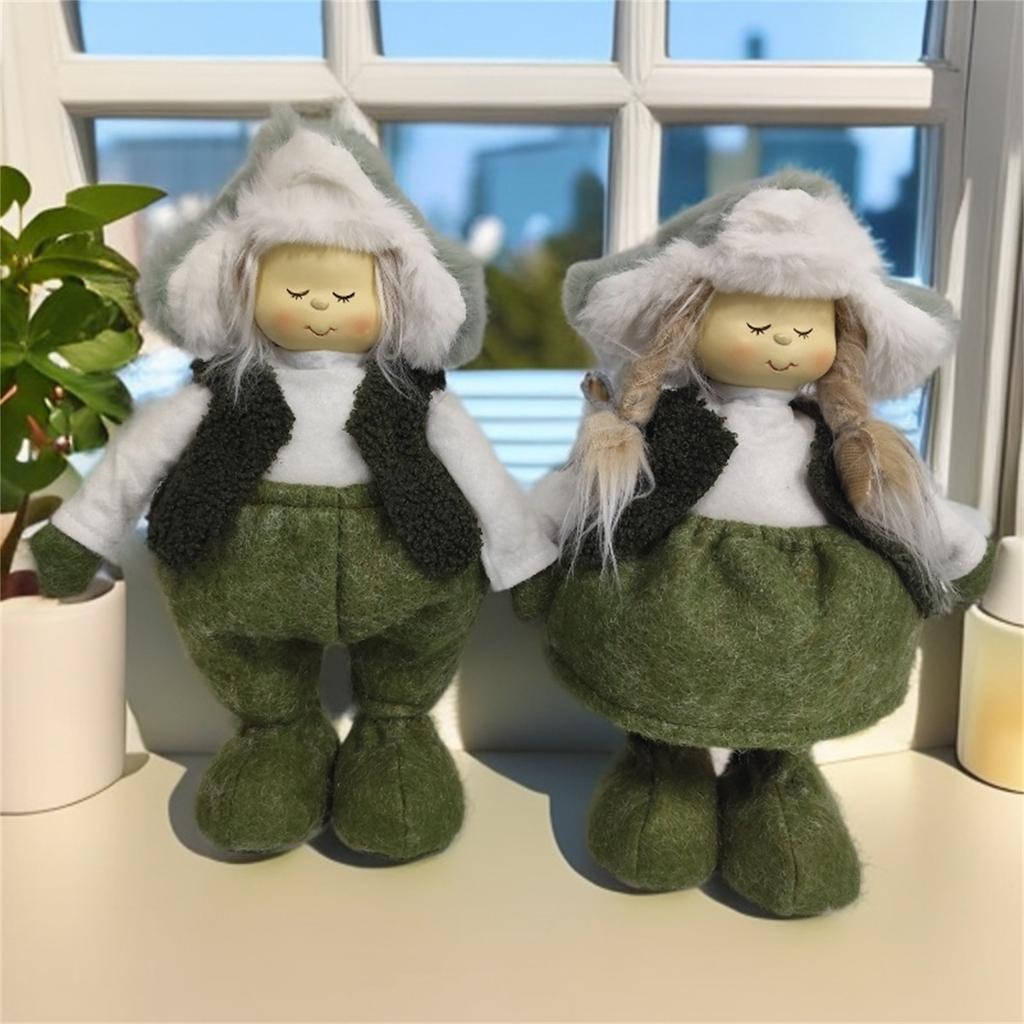 Cute Resin Face Baby Face Doll Forest Plush Fabric Crafts Ornament Festival Gift