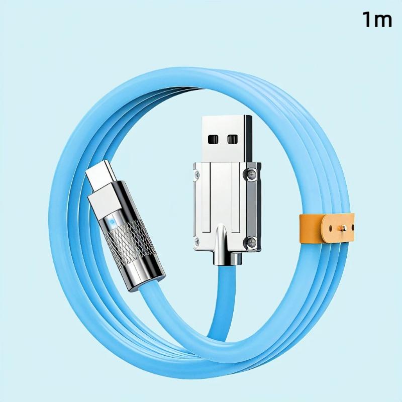 Білий USB A до Type C Кабель для зарядки 120W Надшвидка зарядка Стійкий до розривів Для телефонів Планшетів Ноутбуків Використання