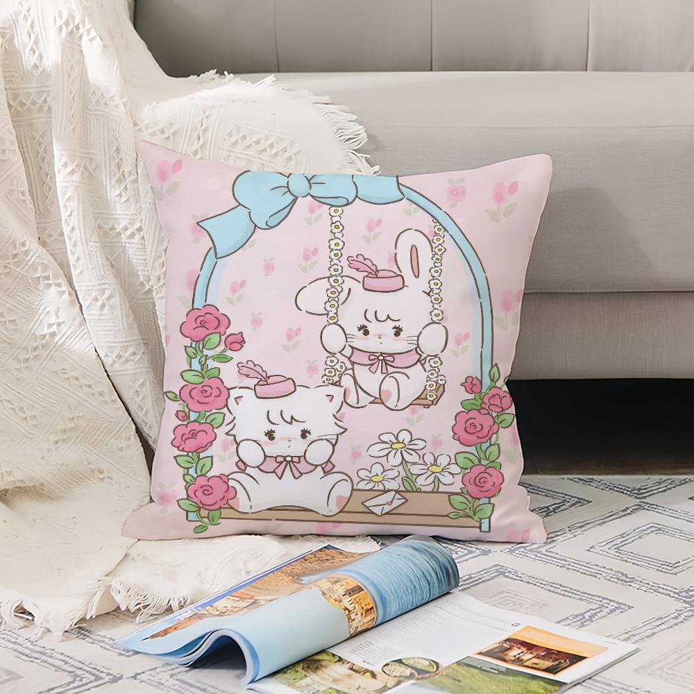 Kawai M-Mikko Cat Carton Pillow Case Office Cushions Suitable For Sofa Car  Decorative Cushion Cover