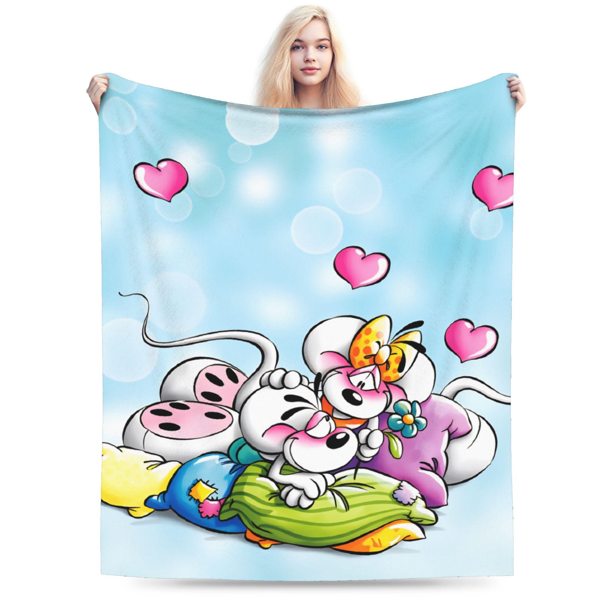 

Comic Cartoons Diddl Flannel Blanket Winter Soft Durable Throw Blanket for Students Outdoor Street Trend Bedspread Sofa Bed 30x40in