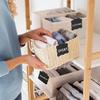 50 Pcs Reble Storage Bin Labels - Clip On Closet & Basket Holder with 4 White Chalk Labels