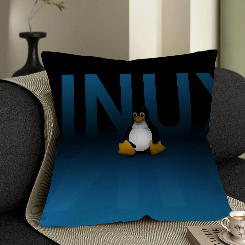Linux Operating System Tux Penguin Pillow Gifts Home Office Furnishings Bedroom Sofa Car Cushion Cover Case Xcm