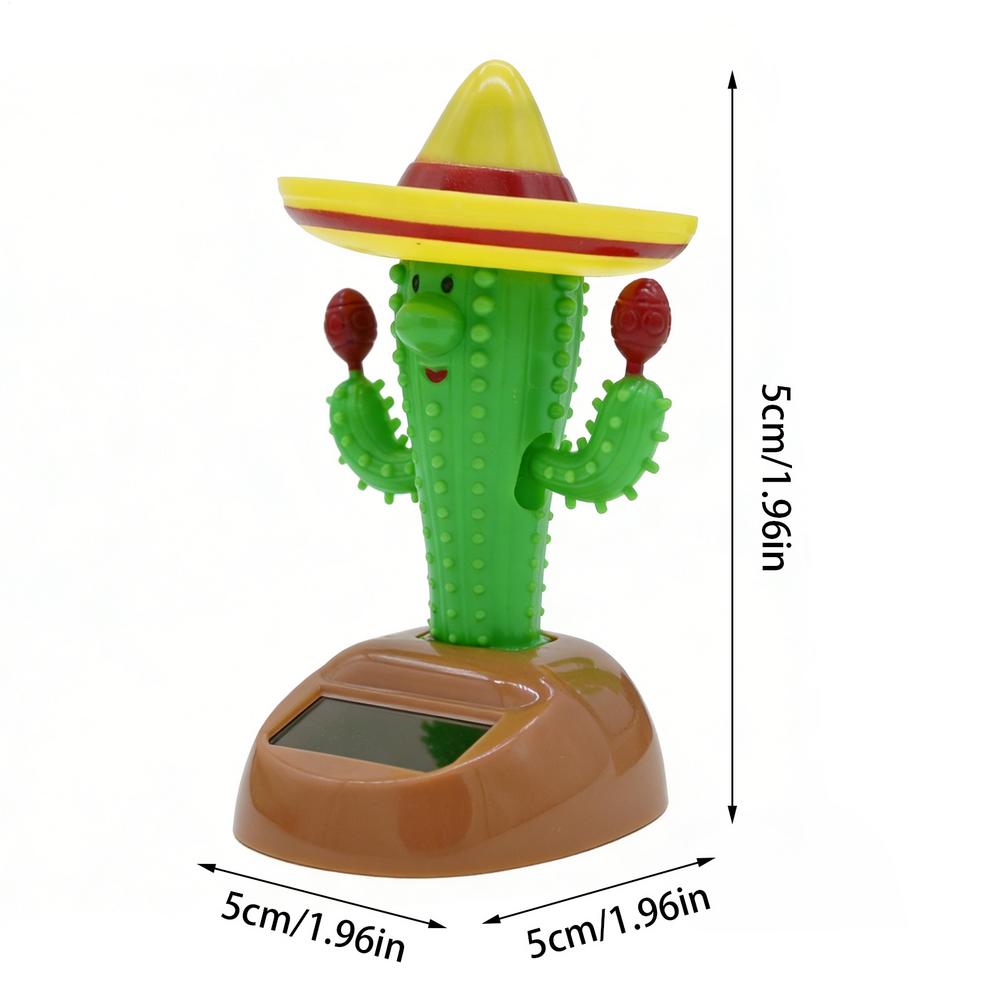 Auto Dashboard Decoration Cute Solar Cactus Car Ornaments Car Accessories Solar Powered Dancing Shaking Head зелёный
