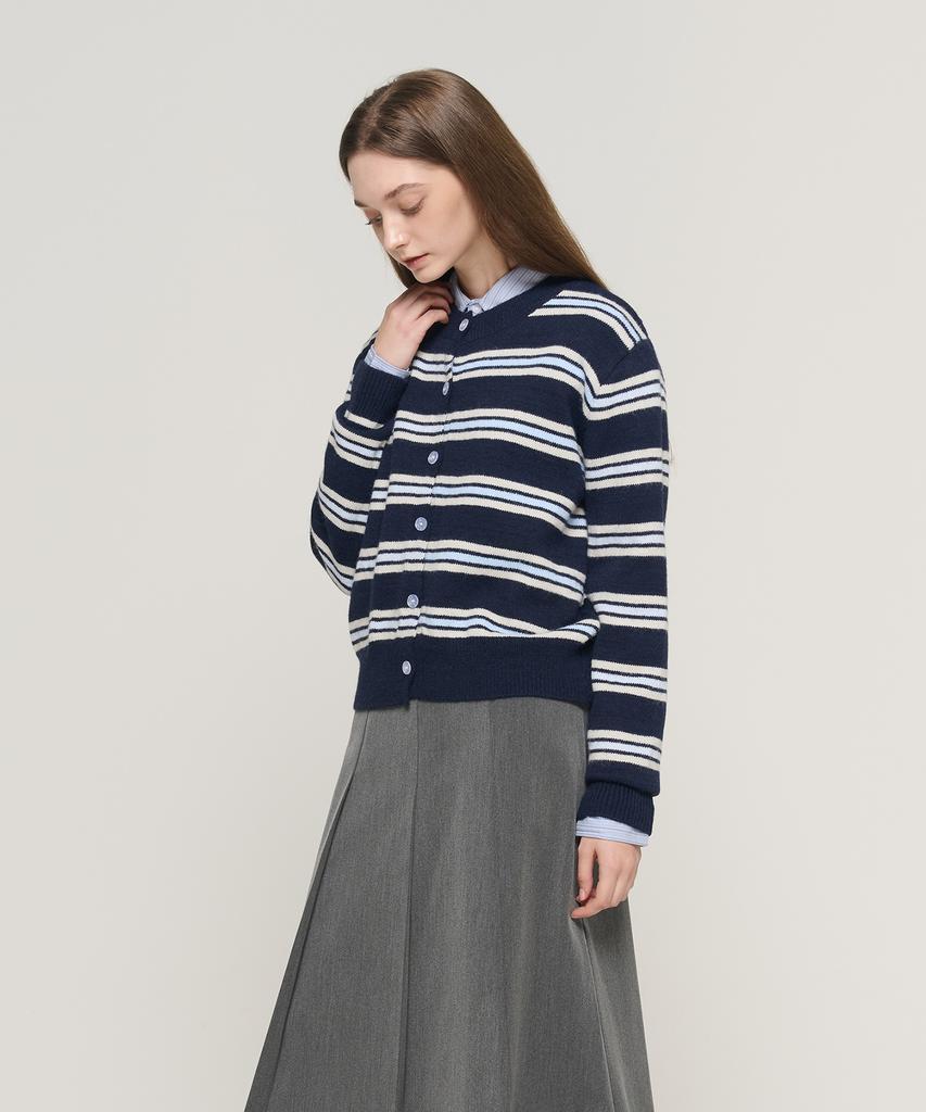 Cargobros For Woman Multi-Stripe Cardigan (Navy)