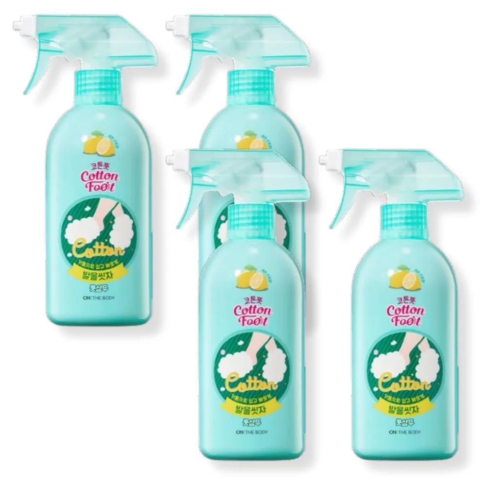 ON THE BODY Let s Wash Our Feet Cotton Foot Shampoo Lemon Mint Scent 385ml, 4 Packs