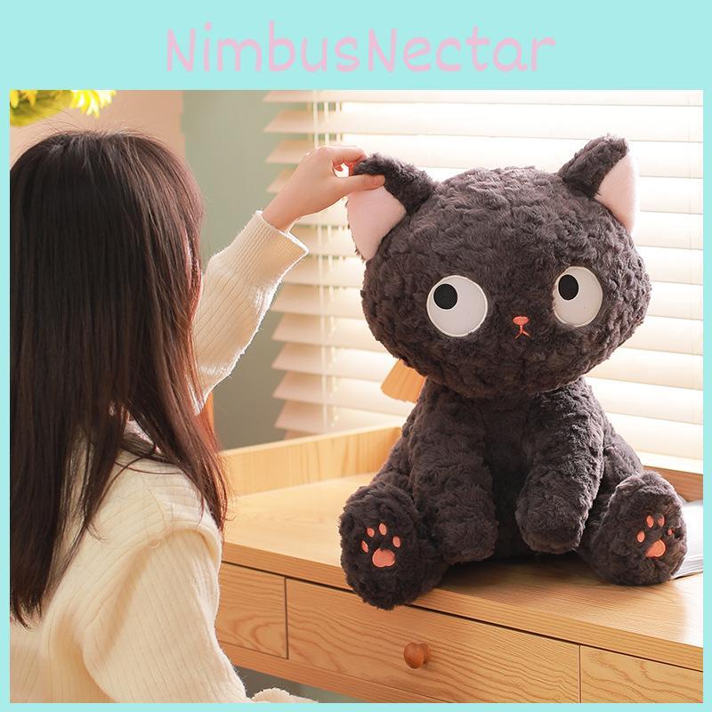 Cat Adorable Black Plush Doll With Pp Cotton Filling For Kids Playroom Decor