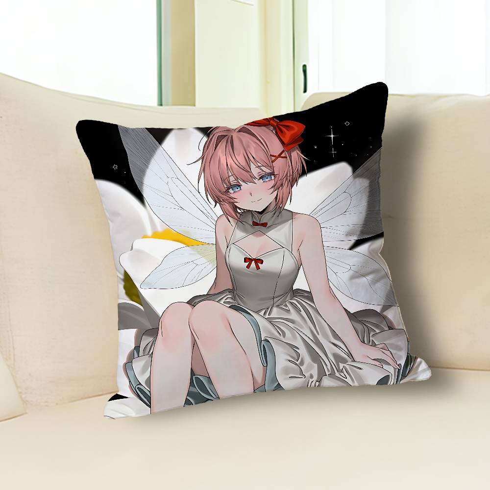 Cute S-Sayoris DDLC Pillow Cases for Bedroom Living Room Sofa Home Decor Polyester Cushion Cover with Zipper