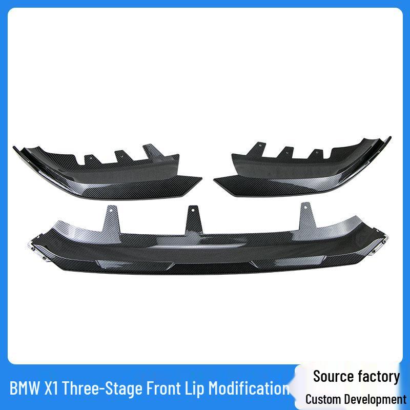 2023 BMW X1 Black Warrior Kit: No-Drill Front Splitter and Lip for Exterior Upgrade Gloss Black
