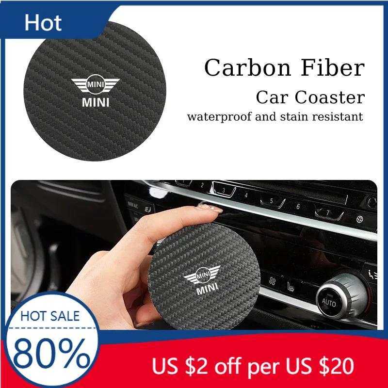 Nouveau 2 Pièces Style de Voiture Porte-gobelet Sous-verre Tapis Antidérapant Pad pour Boisson en Carbone Pour BMW X1 X2 X3 X4 X5 X6 X7 G20 G30 6GT E46 E90 E60