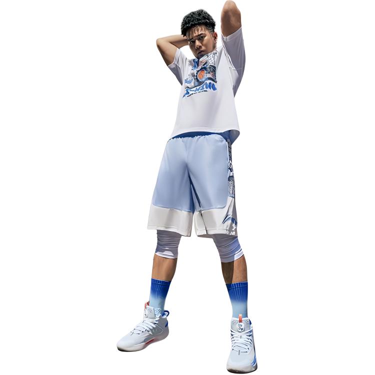 Li Ning Shorts Men's Clear Sky Blue Ivory AAPT045-7