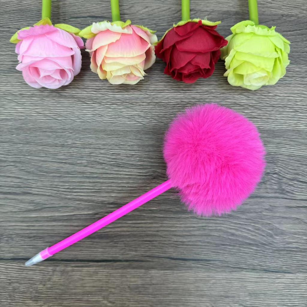 Creative Hairball Pen Gift Pom-Pom Ballpoint Pen, Supply, Office Plush Craft Pen