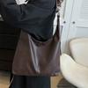 Trendy Casual Soft PU Women's Handbags Solid Color Large Capacity Female Shoulder Bag Retro Tote Bag For Commute