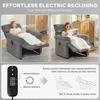 Corduroy Electric Massage Recliner - Grey
