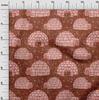 oneOone Cotton Flex Brown Fabric Igloo Fabric For Sewing Printed Craft Fabric By The Yard 40 Inch