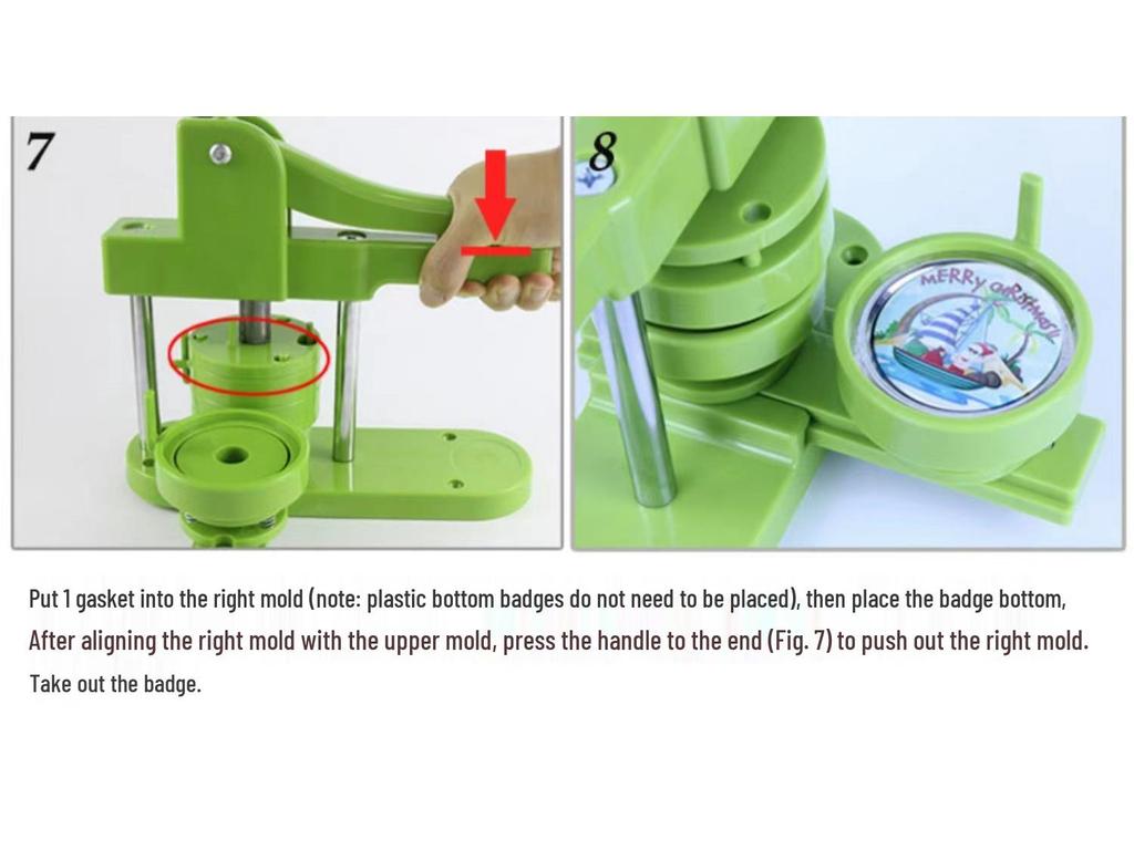 Push-Pull Badge Machine with Interchangeable Molds - Guzi Tinplate Badge Maker