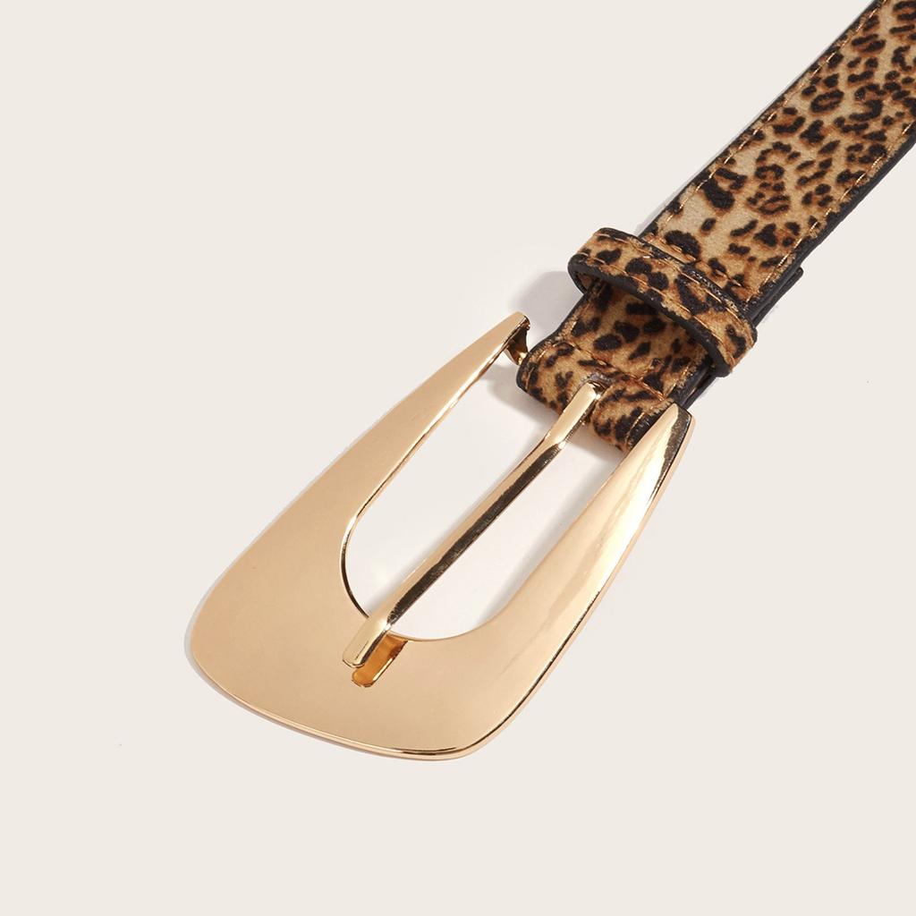 Unique Waist Belt Leopard Print Chain for Cowboy Cowgirl Stylish Buckle Retro Waistband Waist Chain Belt