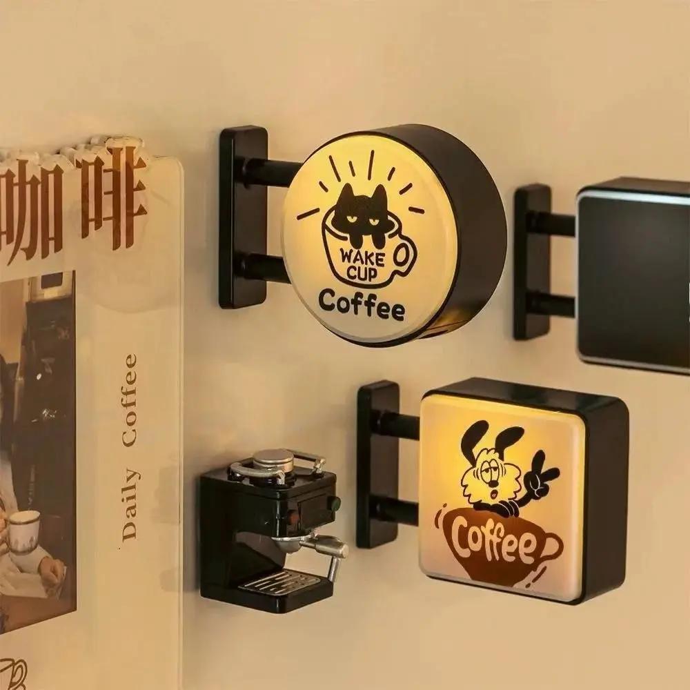 Creative Atmosphere Coffee Corner Light Sign Retro Style Soft Light Glowing Fridge Magnet Decoration Magnetic