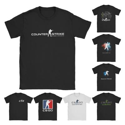 Men's T-Shirts Counter-Strike 2 CS Go Awesome Cotton Tee Shirt Short Sleeve Shootting Game T Shirts O Neck Clothes Gift