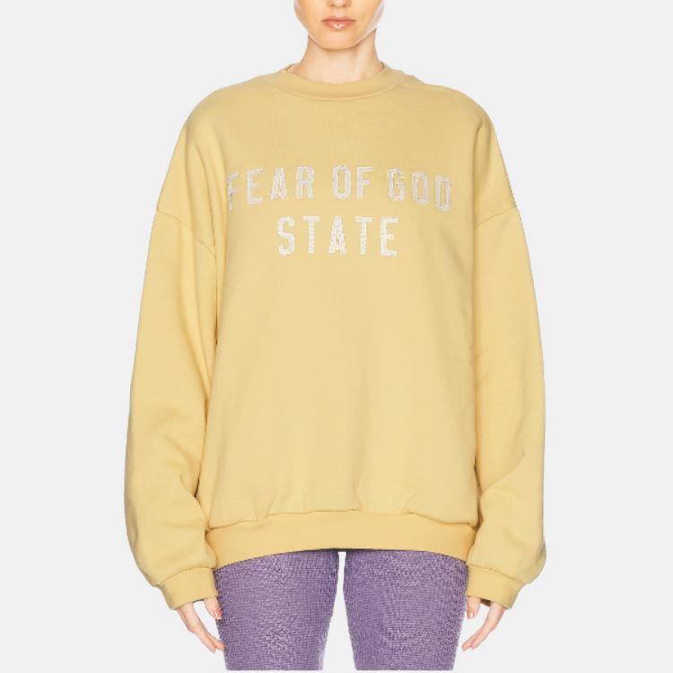 Fear of God Essentials Heavy Fleece Crewneck Amber Men Tops Yellow 192BT246233F