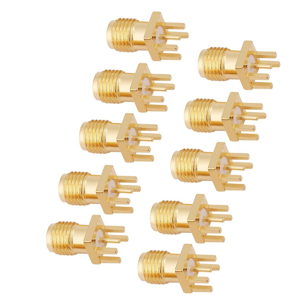 SMA Socket, 10pcs SMA Female Connector Brass SMA Female Base Socket PCB Mount 50 Ohm RF Connectors, SMA Optic Connectors