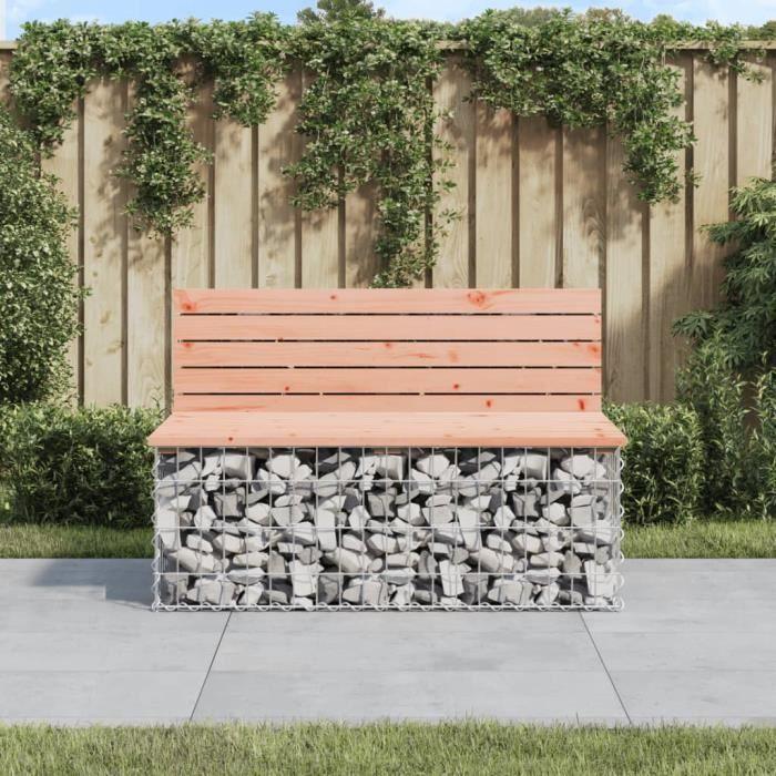 VidaXL Design Gabion Garden Bench 103x70x65cm Solid Douglas Wood 834375