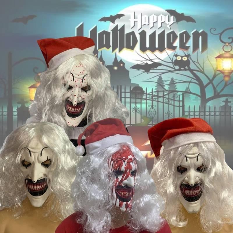 2024 Terrifier 3 Mask Disturbing Black And White Killer Clown Costume Latex Mask