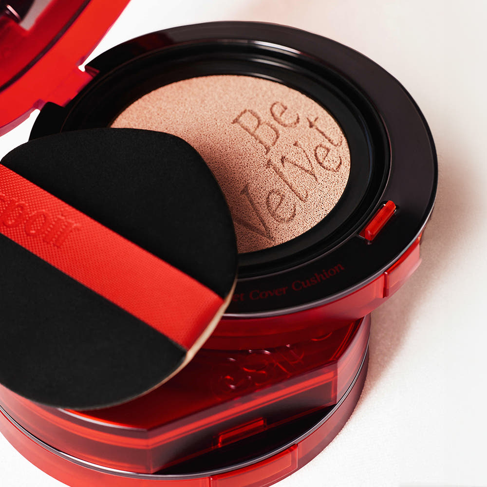 [Zestaw: poduszka + wkład + 2 gąbeczki] Espoir Pro Tailor Be Velvet Cover Cushion - [KOREAŃSKI MAKIJAŻ] Podkład w poduszce o wysokim kryciu, matowy