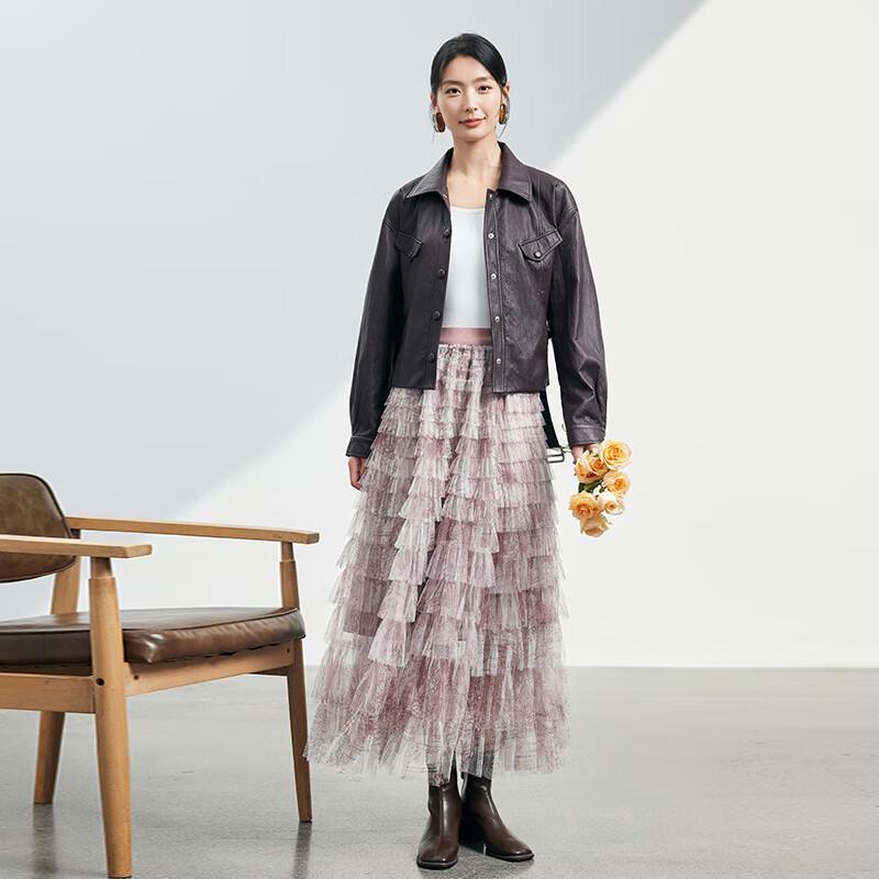 JOY SPEAKER Women's Short PU Leather Jacket