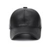 Spring And Autumn Outdoor Leisure Solid Color Leather Baseball Cap With Fleece Windproof And Warmth For Middle-Aged And Elderly