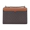 Michael Kors MK Rose Chain Logo Flap Leather Shoulder Bag Medium Women Shoulder Bag Dark-Brown 35T0GXOL2B-200