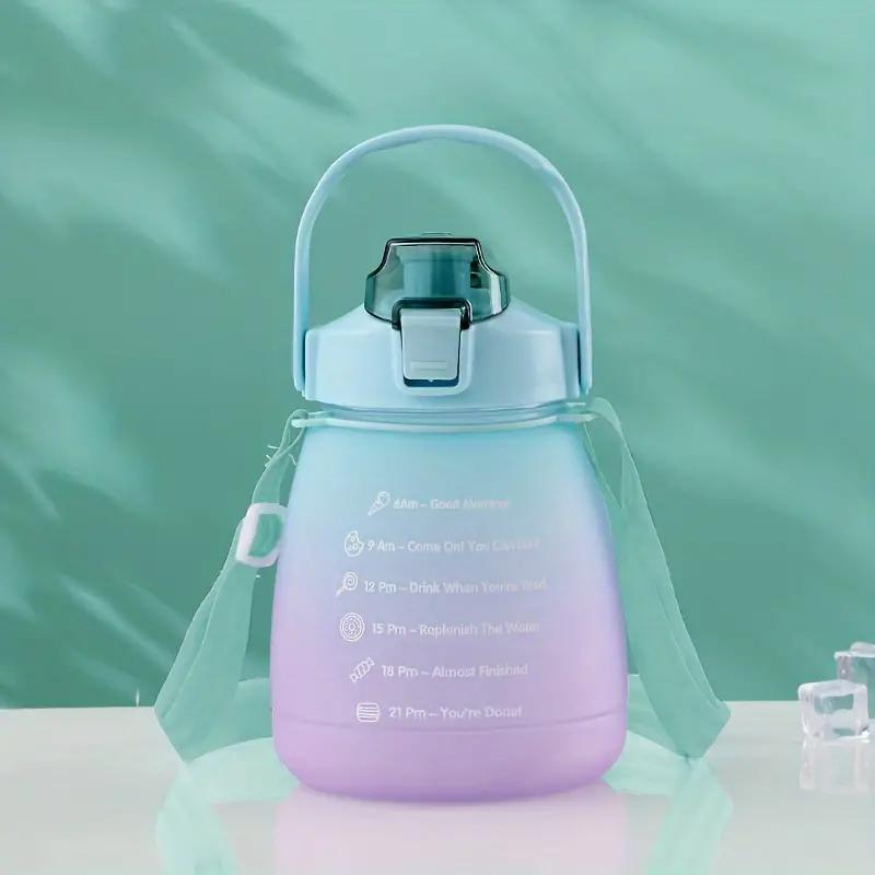 

Спортивная бутылка для воды объемом 1,3 л с трубочкой, градиентная расцветка, женская, для активного отдыха, бега, портативная, пластиковая 1.3L зелёный