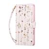 For iPhone 17 Pro Max Case RFID Blocking Flower Leather Phone Cover with Wrist Strap