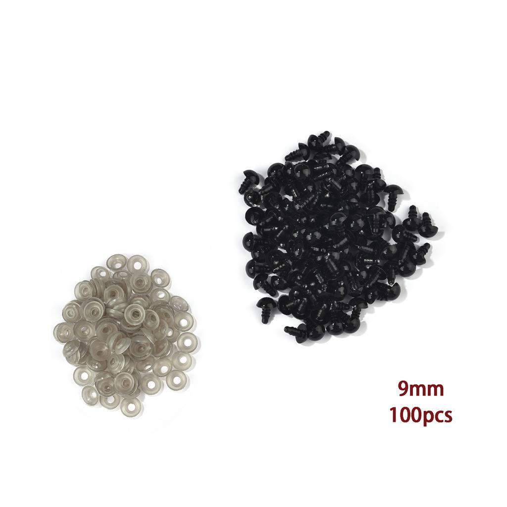 100pcs Black Safety Eyes Plastic Eyeball For Toys Amigurumi Diy Kit Crafts TeddyBear Toy Eye Doll Decoration Accessories 5-20mm