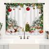 2pcs Charming Christmas Scene Patterned Curtains   Cute Design   Filter Polyester Curtains for Christmas Family Windows