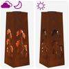 Solar LED Path Light 2 Pcs Rusty Weatherproof Steel