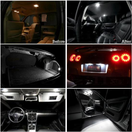 15pcs Grand Cherokee Interior LED Lights Bulb Kit for Jee'p Grand Cherokee WK2 2011 2012 2013 2014 2015 2016 2017 2018 2019 2020 Super Bright 6000K