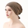 Solid Color Muslim Hijab Cap Stretch Material Inner Hijab Caps Elastic Turban Hat  Islamic Wear