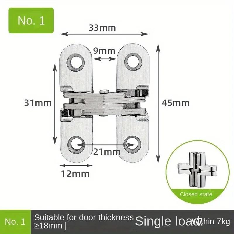 1Pc Stainless Steel Hidden Gate Hinge 180° Invisible Concealed Barrel Hinge for Wooden Box & Heavy Duty Built-in Door