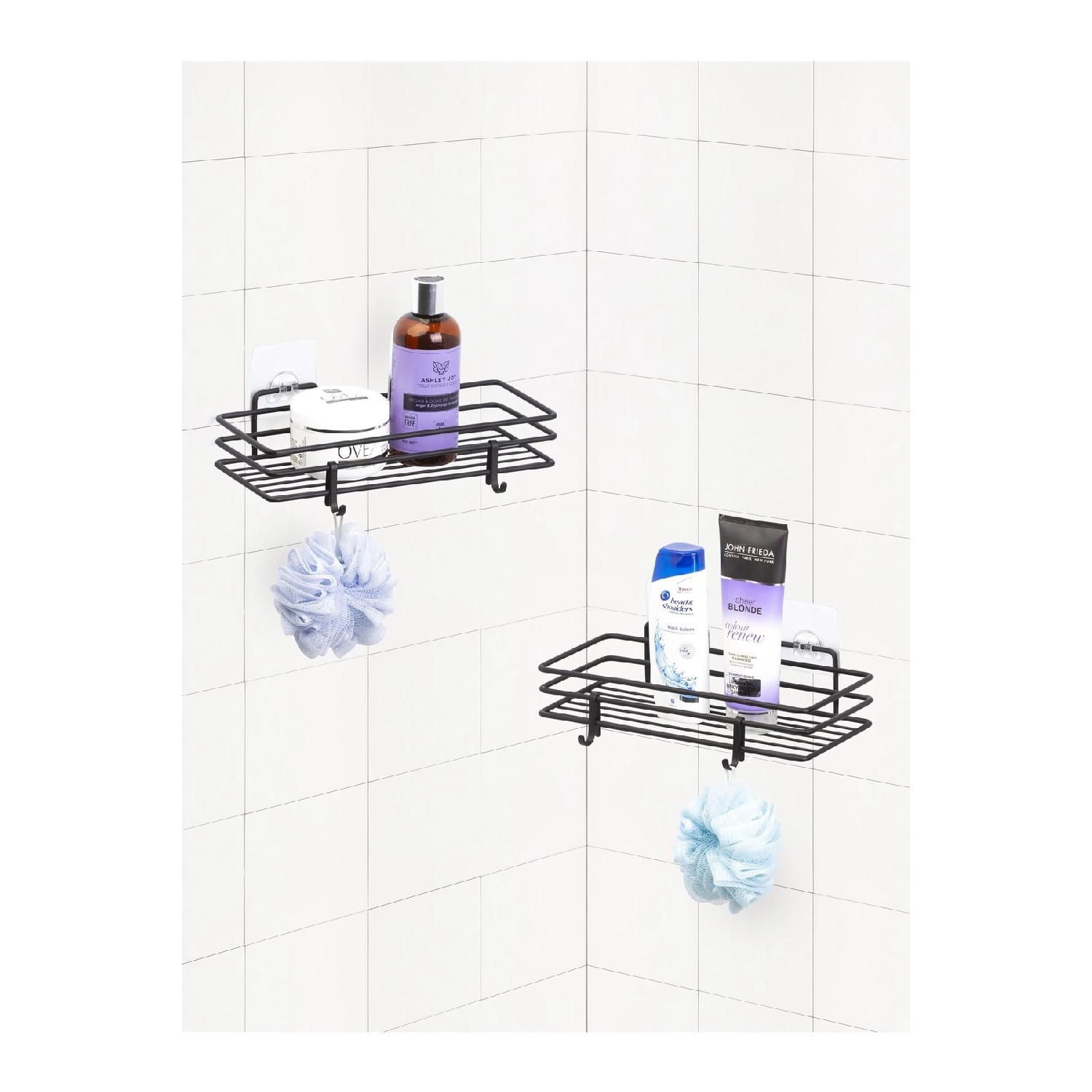 

Magic Fix Magic Adhesive Hook Черный 2 шт. Полка для шампуня для ванной - 13x30 см