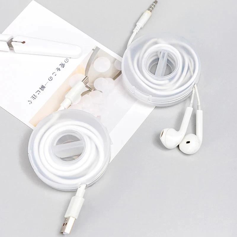 3pcs Transparent Charging Cord Organizer Portable Charging Cord Organizer Holder Storage Case Retractable Reel Box Cable Winder