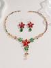 A Set of Classic Fashion Claw Chains Gold Plated Alloy Necklaces Tassels Earrings and Bracelets for Lady