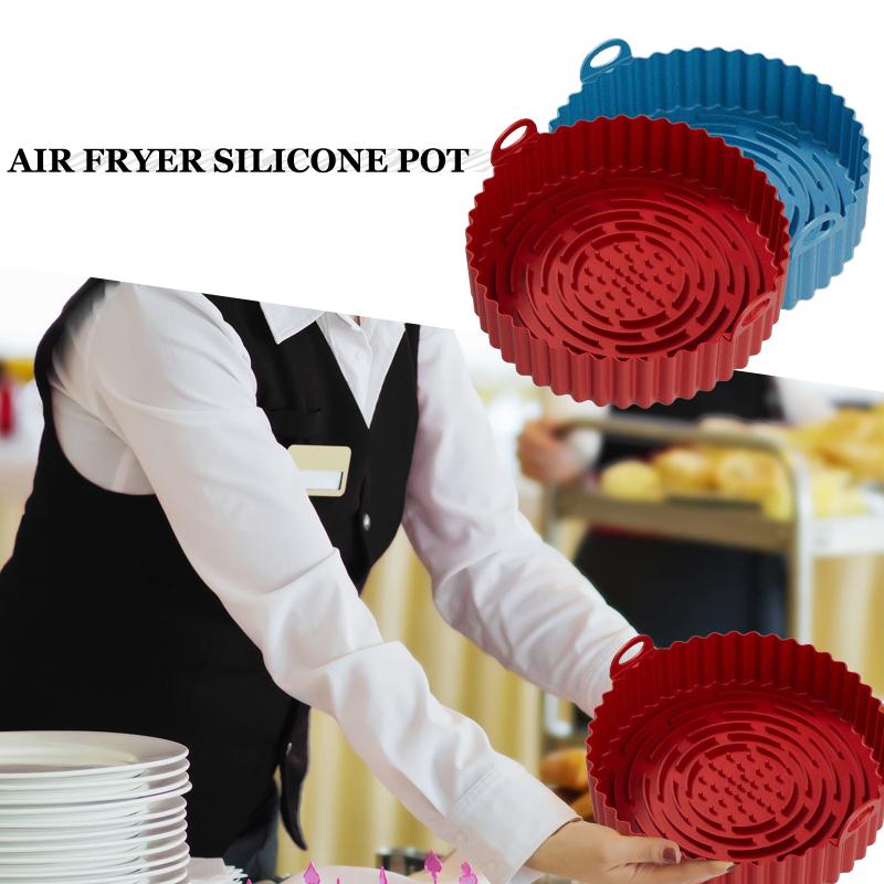 3pcs/2pcs Air Fryer Silicone Pot Reusable Non-stick High Temperature Resistant Air Fryer Liner