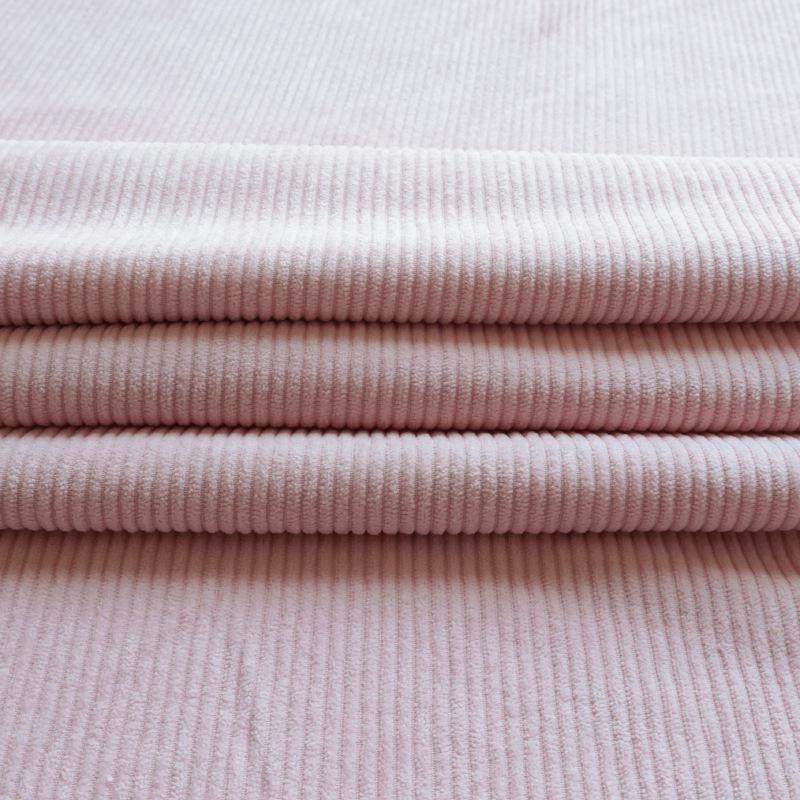 Solid-Color Ribbed Corduroy Jacket and Shirt-Smock in Silk Fabric