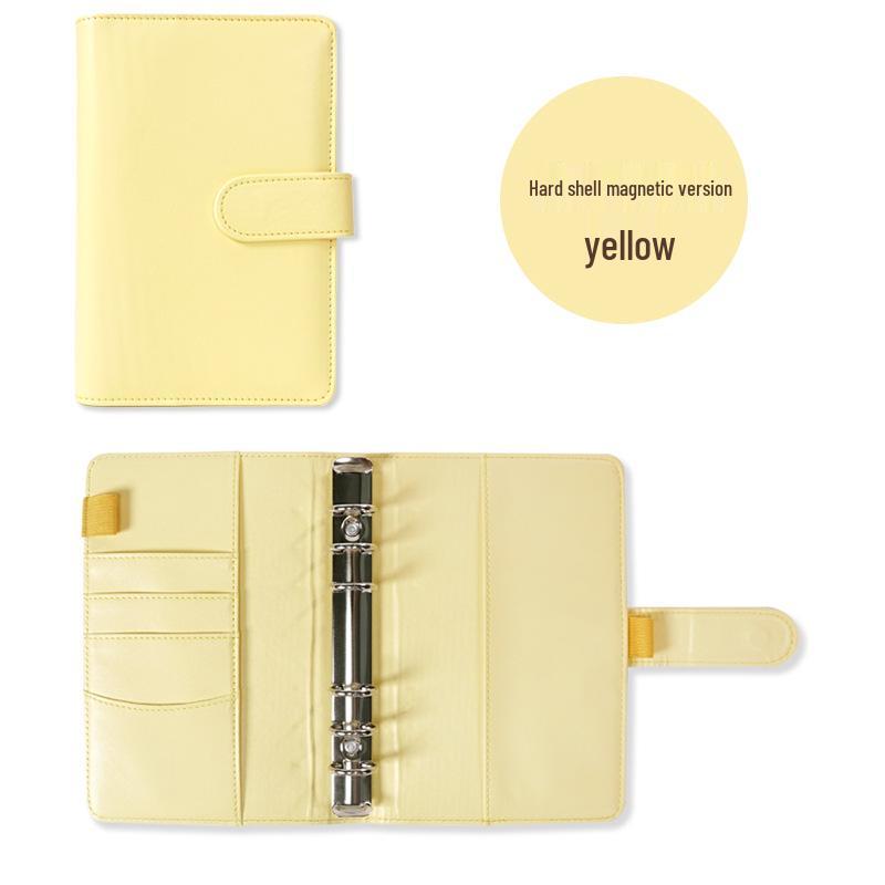 А6 Макарон ПУ Папка: Многофункциональное хранилище для ID-карт и блокнот на шести кольцах