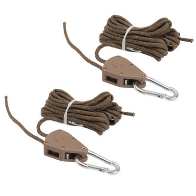 2 Pcs 4m Camping Tent Adjustable Wind Cord Outdoor Tent Rope with Pulley Canopy Quick Setup Camping